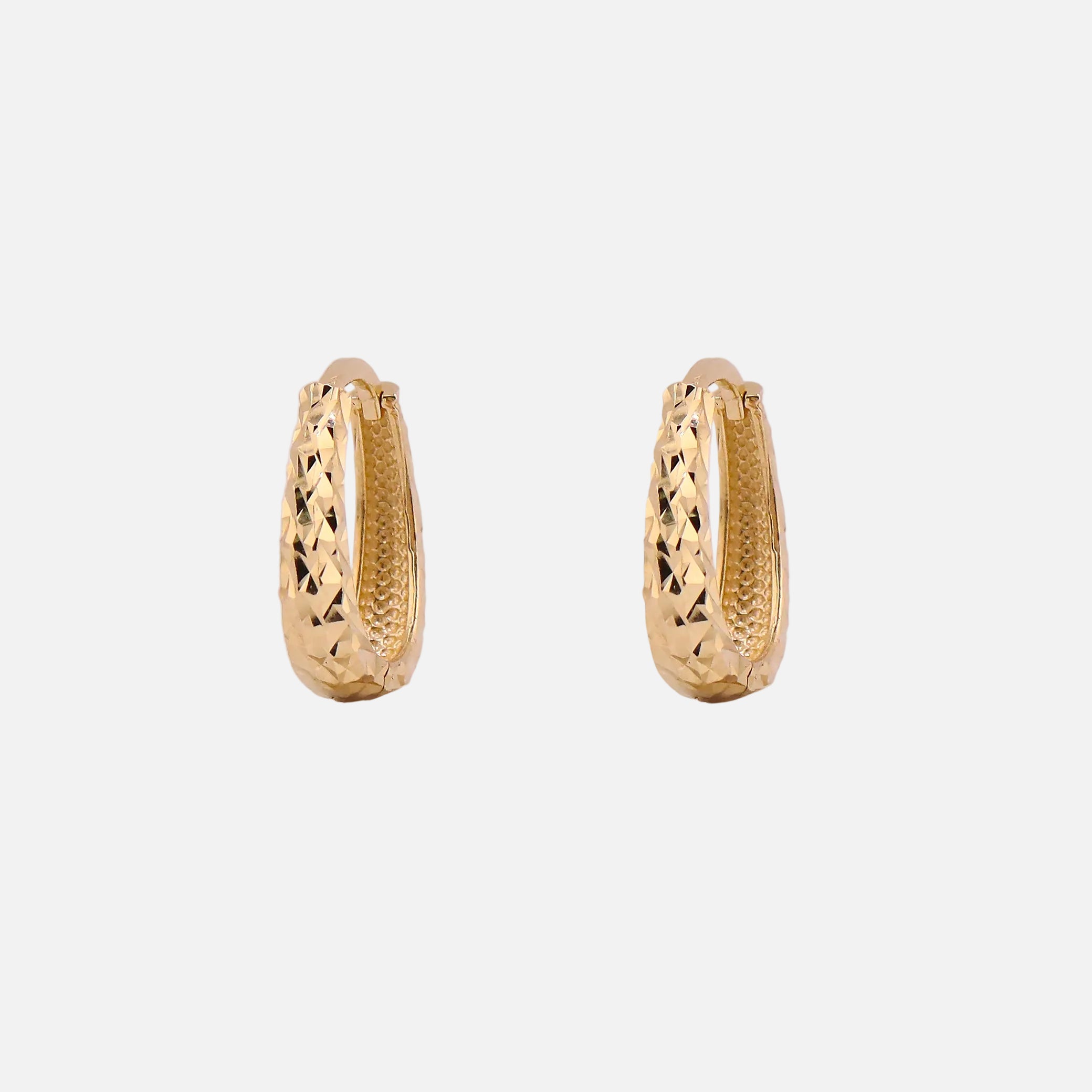 Aretes Huggies Relimados en Oro de 10K