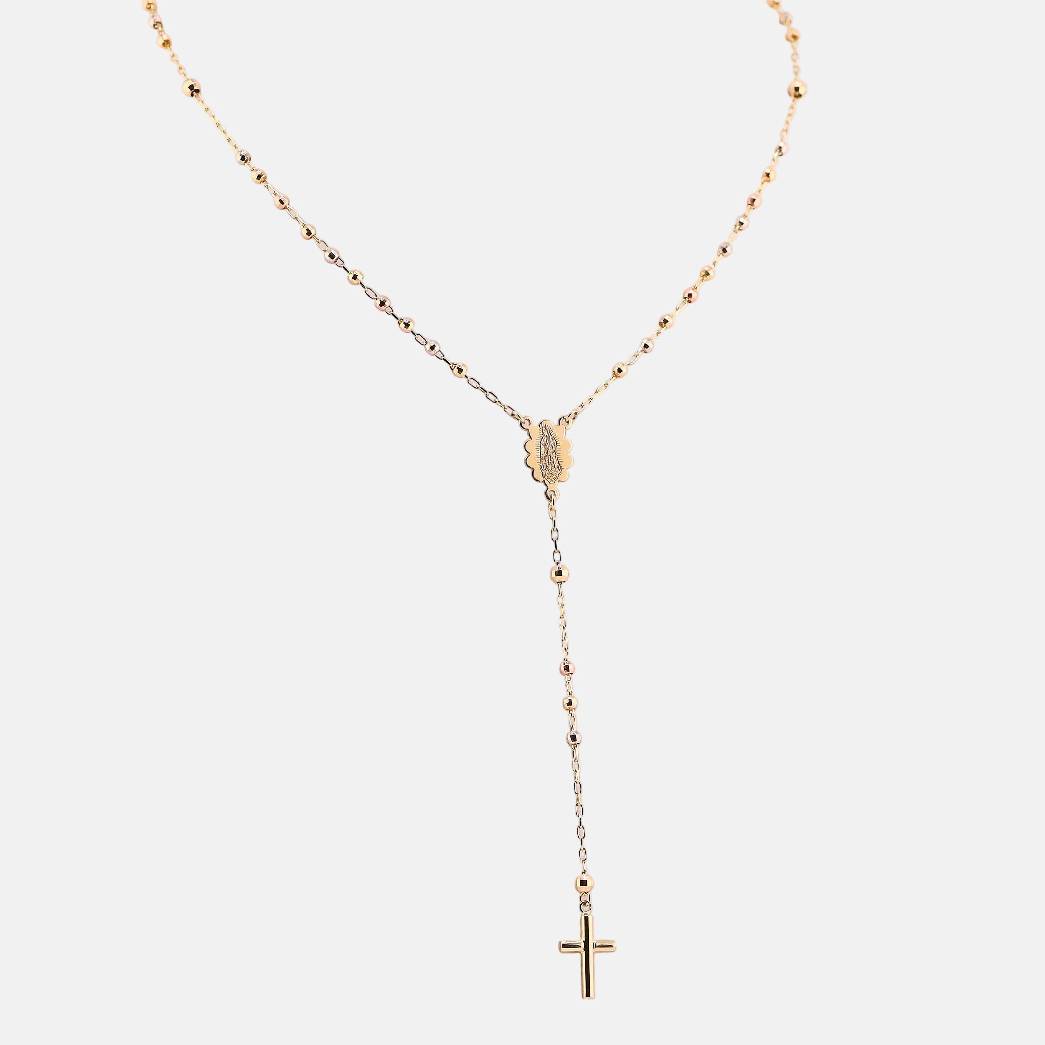 Rosario Tres Tonos en Oro de 14K