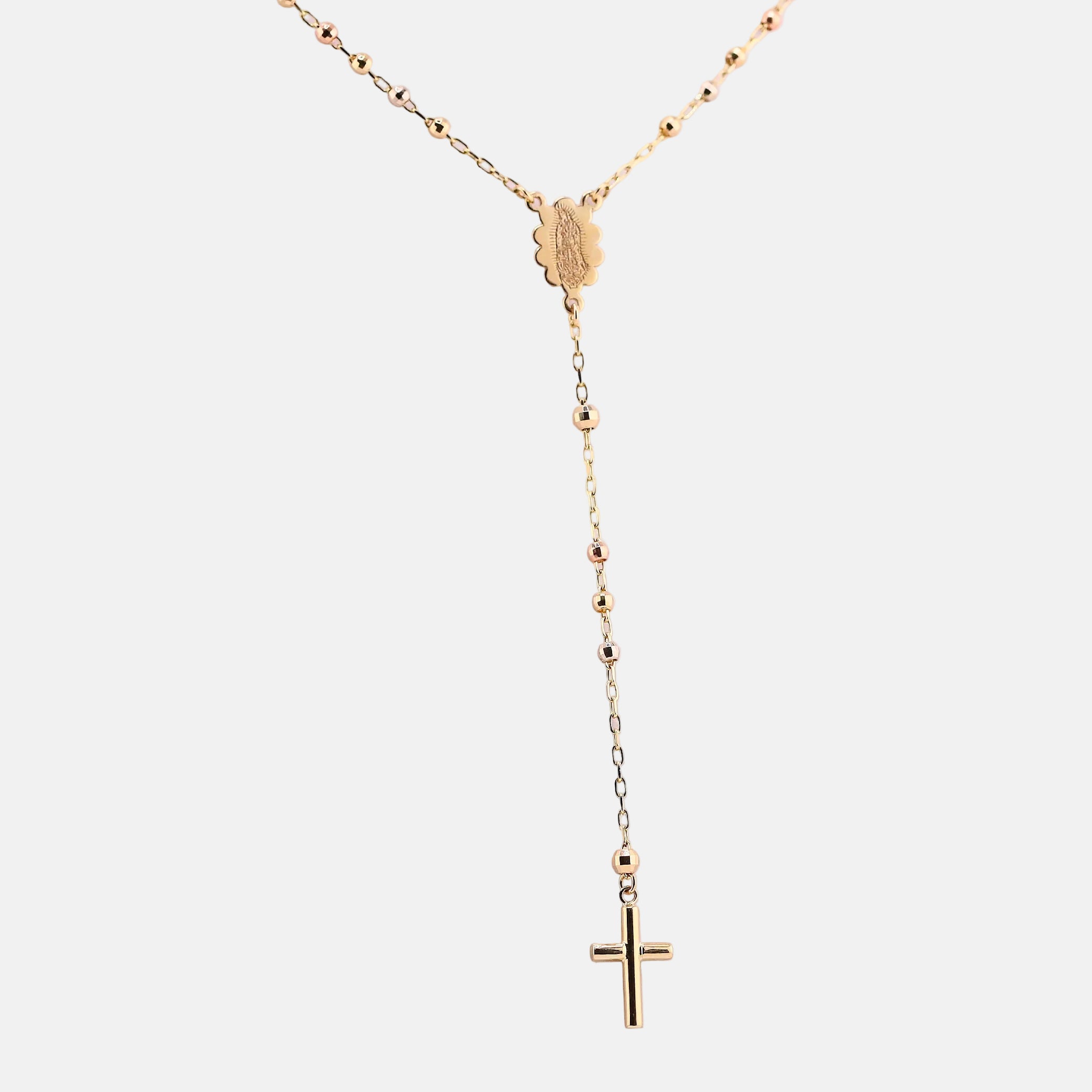 Rosario Tres Tonos en Oro de 14K