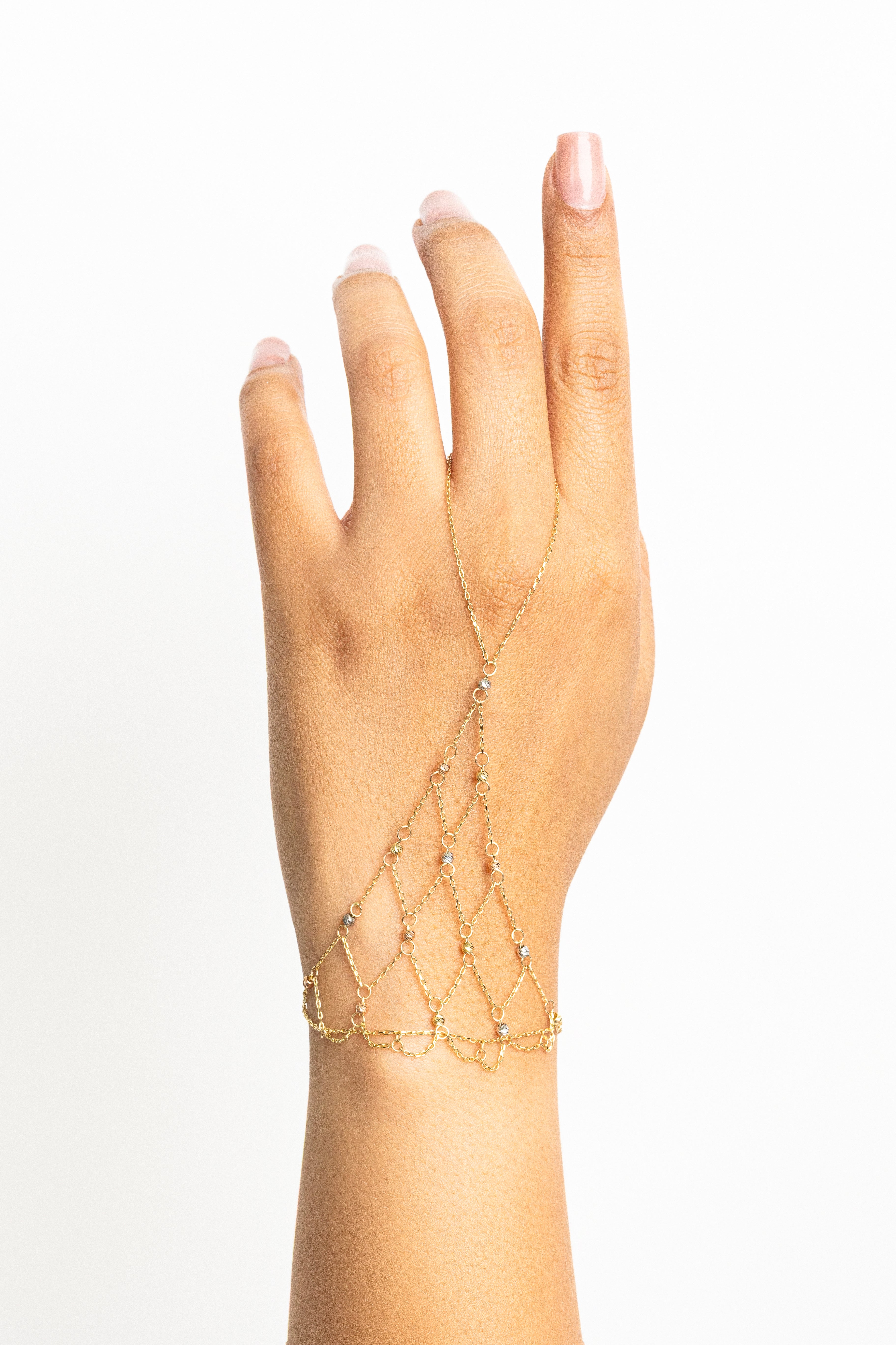 Pulso Red con Borlas Tonos en Oro de 14K